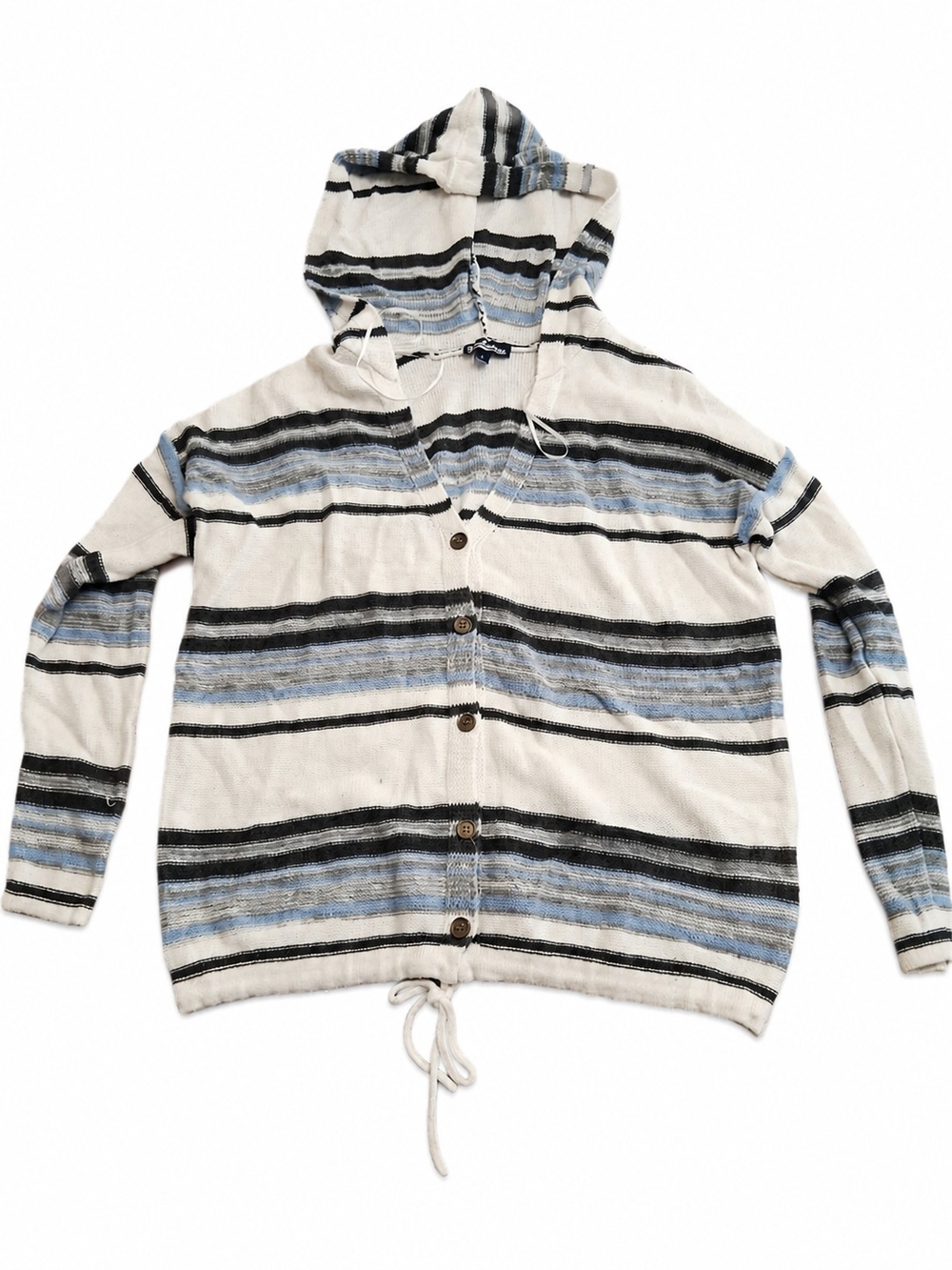 Freshman Cream and Light Blue Striped Knit Top